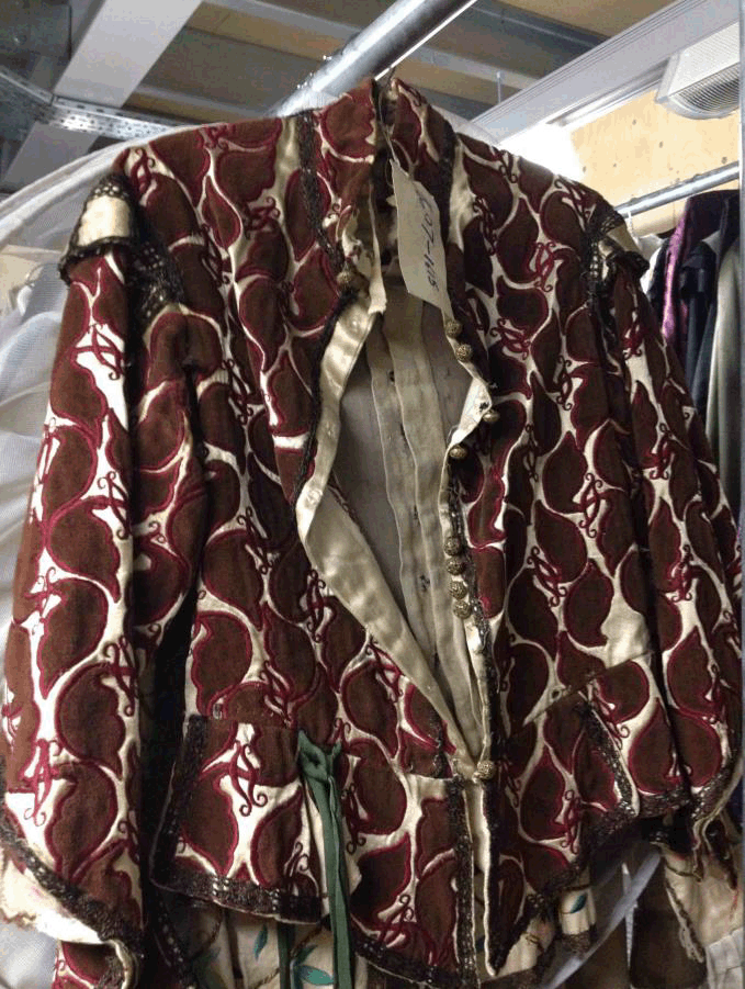 Burgundy and white patterned jacket